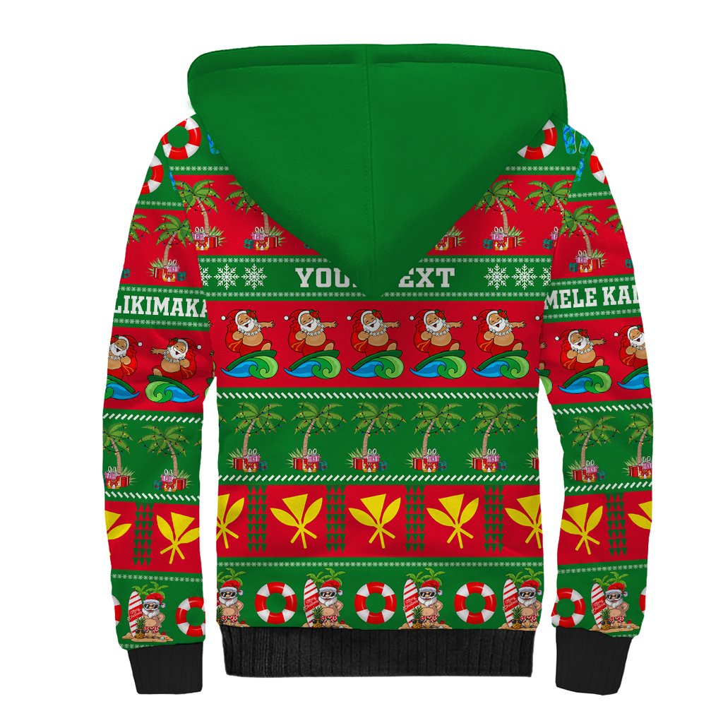 Personalised Hawaii Christmas Sherpa Hoodie Mele Kalikimaka - Wonder Print Shop
