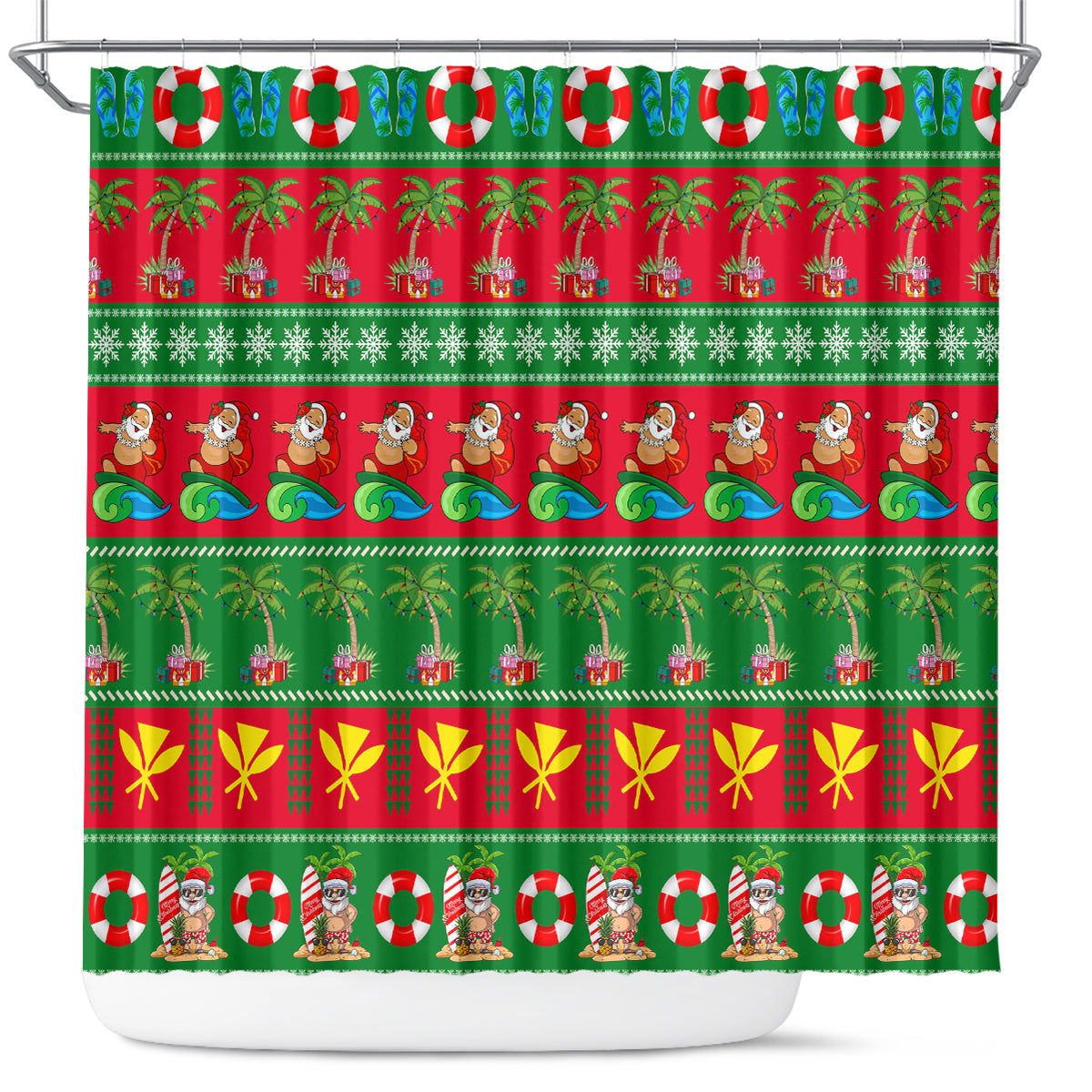 personalised-hawaii-christmas-shower-curtain-mele-kalikimaka
