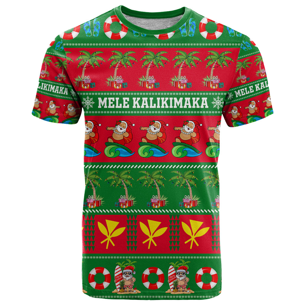 Personalised Hawaii Christmas T Shirt Mele Kalikimaka - Wonder Print Shop