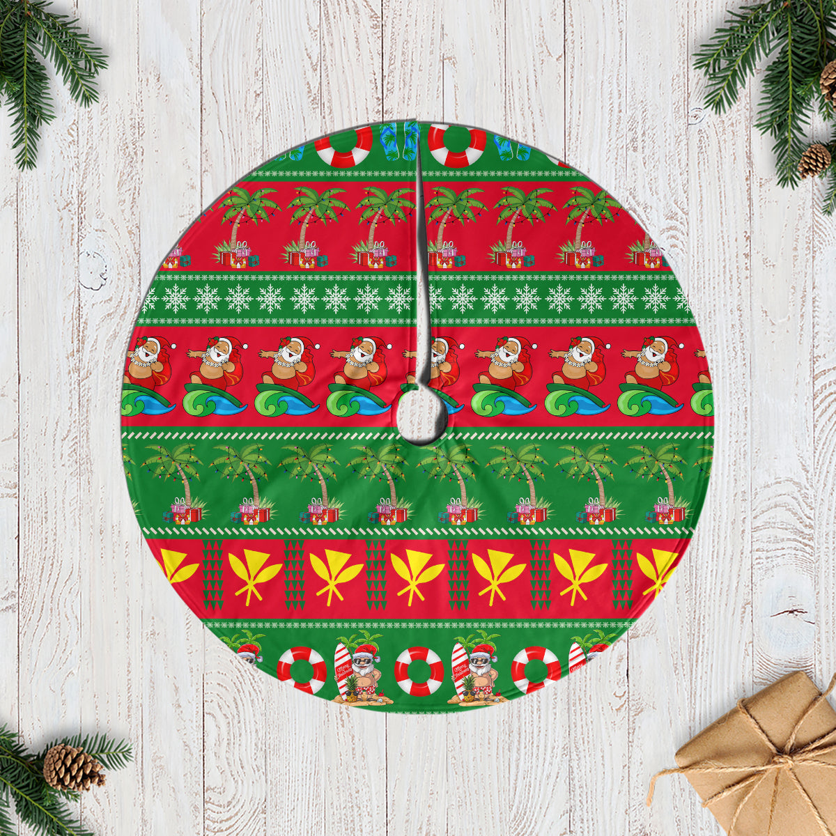 Hawaii Christmas Tree Skirt Mele Kalikimaka - Wonder Print Shop