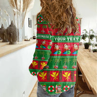 Personalised Hawaii Christmas Women Casual Shirt Mele Kalikimaka - Wonder Print Shop