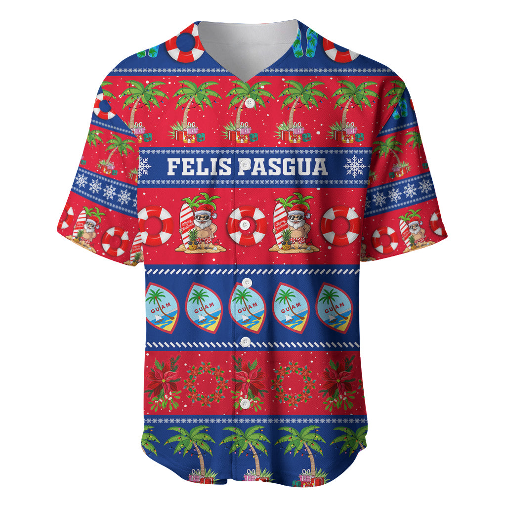 Personalised Guam Christmas Baseball Jersey Felis Pasgua - Wonder Print Shop