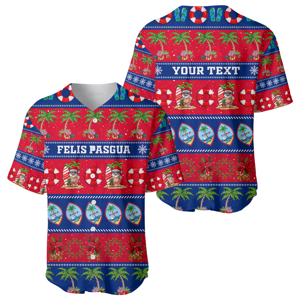 Personalised Guam Christmas Baseball Jersey Felis Pasgua - Wonder Print Shop