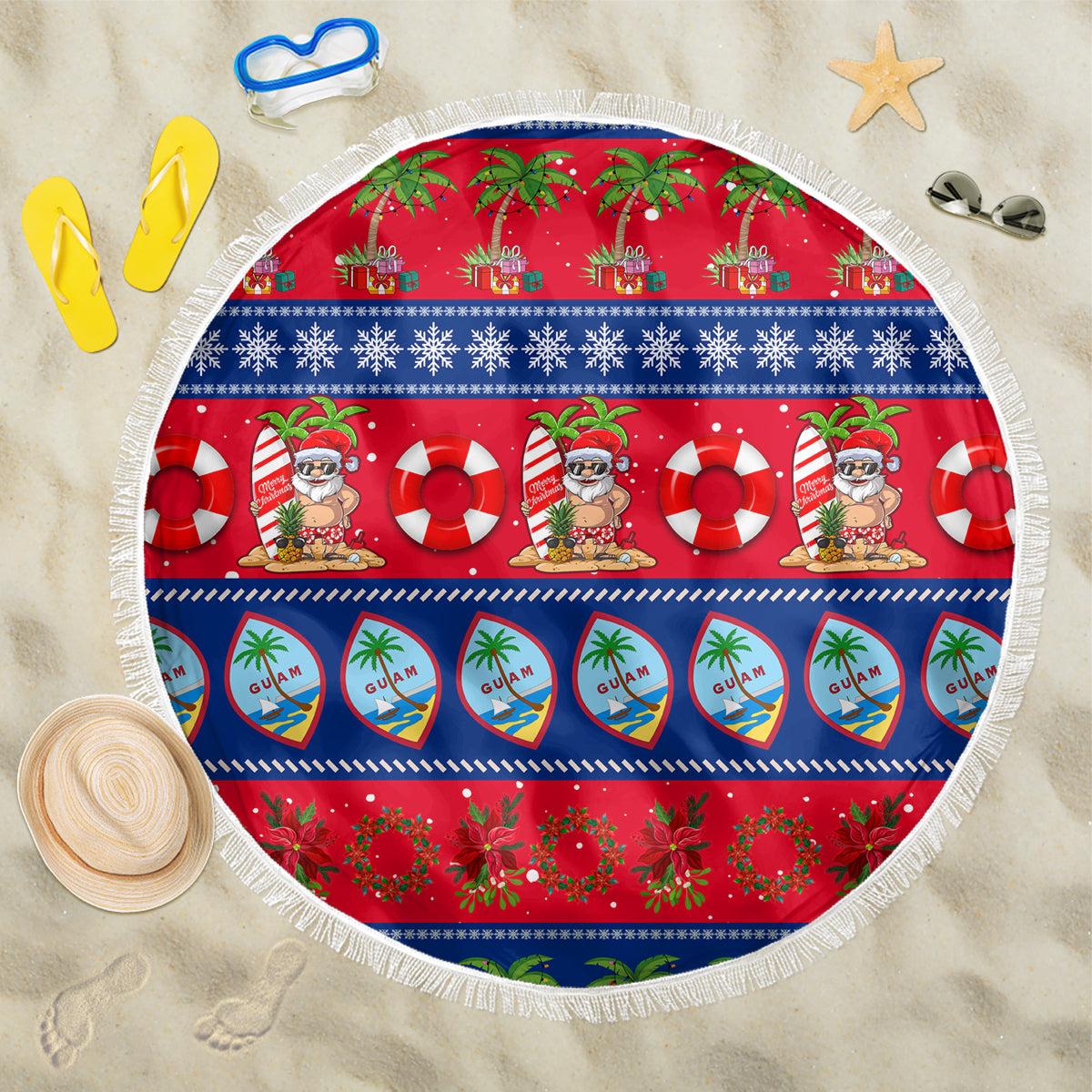 Guam Christmas Beach Blanket Felis Pasgua - Wonder Print Shop