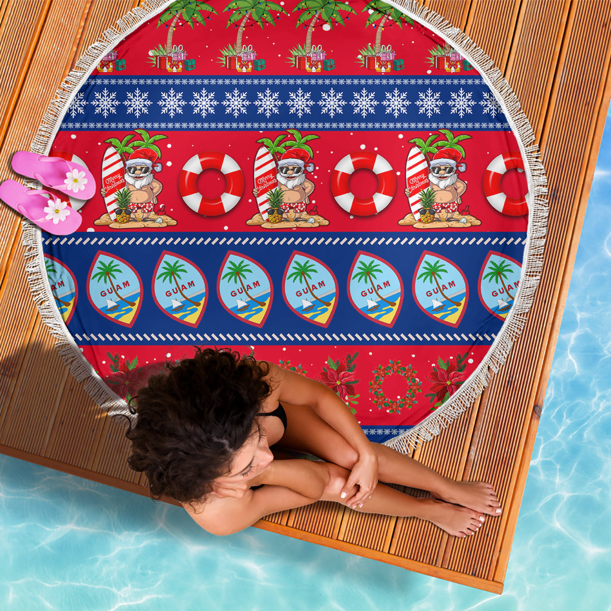 Guam Christmas Beach Blanket Felis Pasgua - Wonder Print Shop