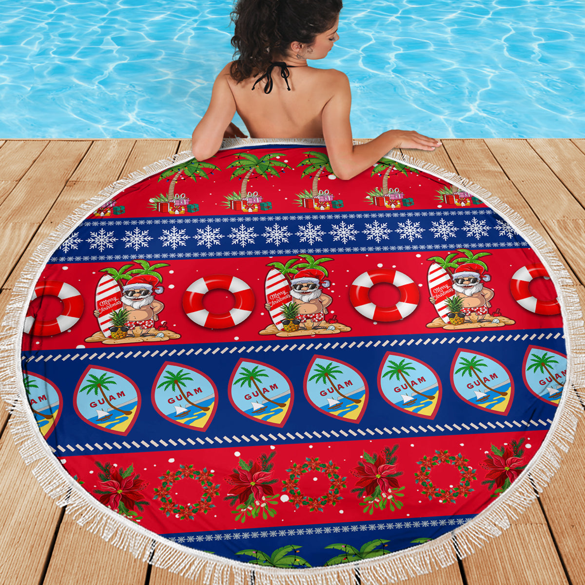 Guam Christmas Beach Blanket Felis Pasgua - Wonder Print Shop