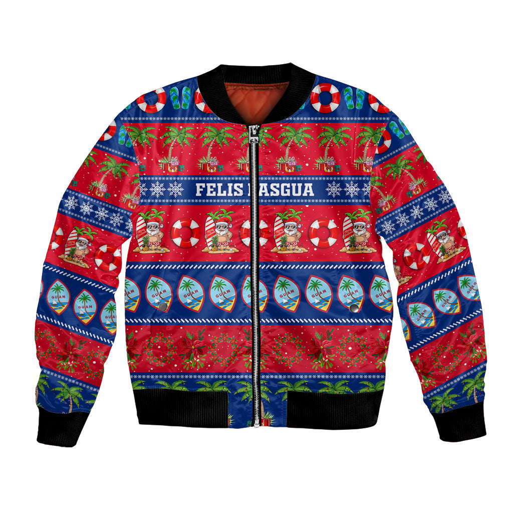 Personalised Guam Christmas Bomber Jacket Felis Pasgua - Wonder Print Shop