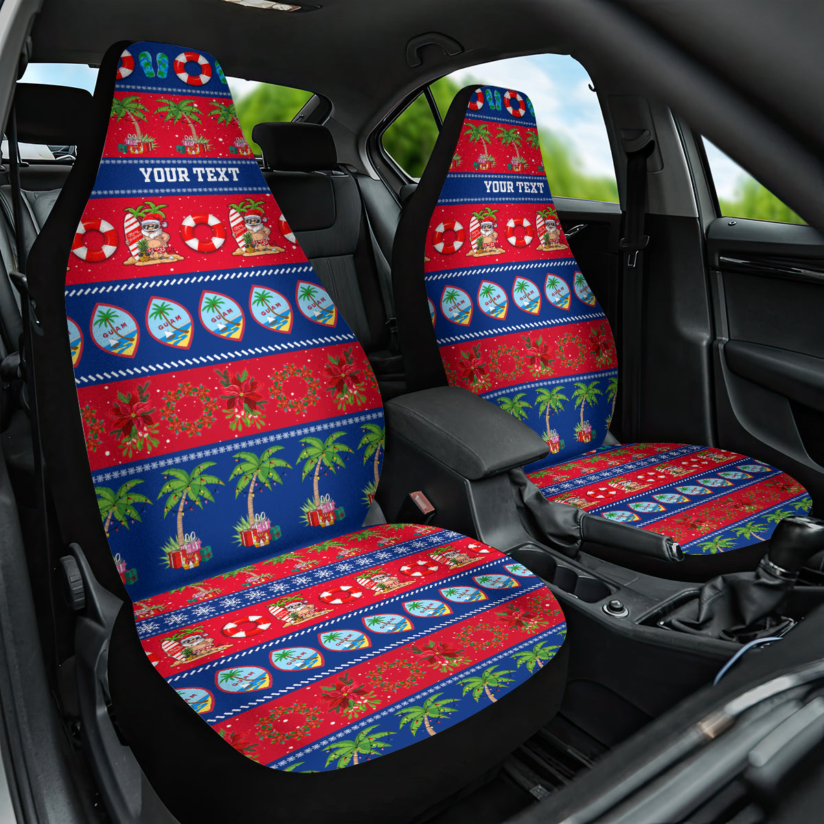 Personalised Guam Christmas Car Seat Cover Felis Pasgua - Wonder Print Shop