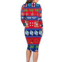 Personalised Guam Christmas Family Matching Long Sleeve Bodycon Dress and Hawaiian Shirt Felis Pasgua - Wonder Print Shop
