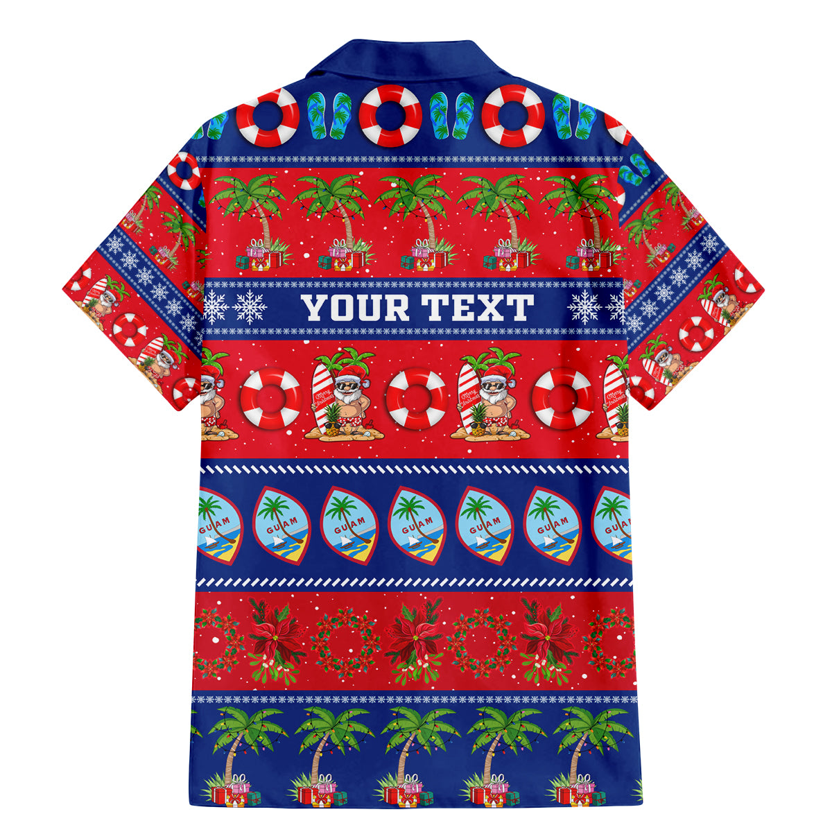 Personalised Guam Christmas Family Matching Mermaid Dress and Hawaiian Shirt Felis Pasgua - Wonder Print Shop