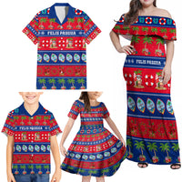 Personalised Guam Christmas Family Matching Off Shoulder Maxi Dress and Hawaiian Shirt Felis Pasgua - Wonder Print Shop