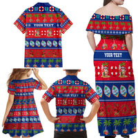 Personalised Guam Christmas Family Matching Off Shoulder Maxi Dress and Hawaiian Shirt Felis Pasgua - Wonder Print Shop