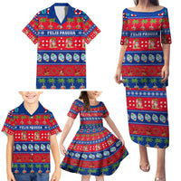 Personalised Guam Christmas Family Matching Puletasi Dress and Hawaiian Shirt Felis Pasgua - Wonder Print Shop