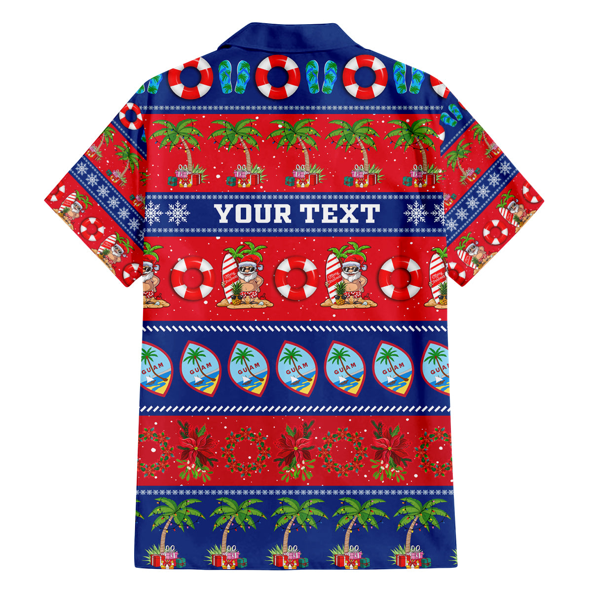 Personalised Guam Christmas Family Matching Puletasi Dress and Hawaiian Shirt Felis Pasgua - Wonder Print Shop
