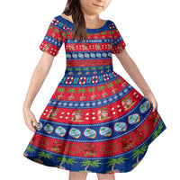 Personalised Guam Christmas Family Matching Short Sleeve Bodycon Dress and Hawaiian Shirt Felis Pasgua - Wonder Print Shop