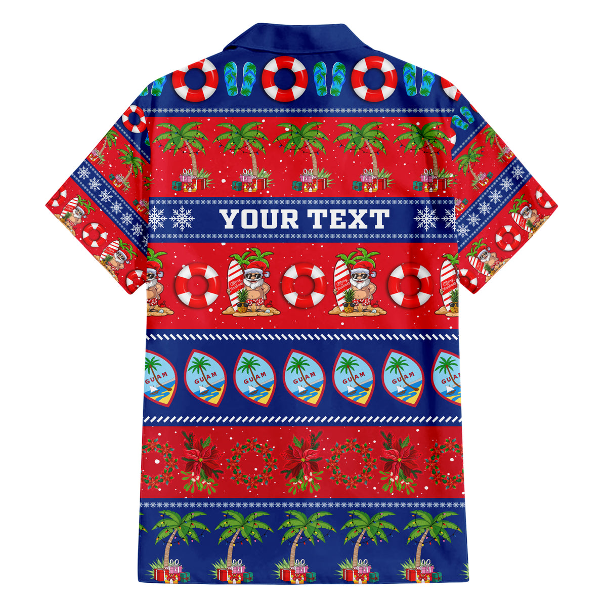 Personalised Guam Christmas Family Matching Short Sleeve Bodycon Dress and Hawaiian Shirt Felis Pasgua - Wonder Print Shop