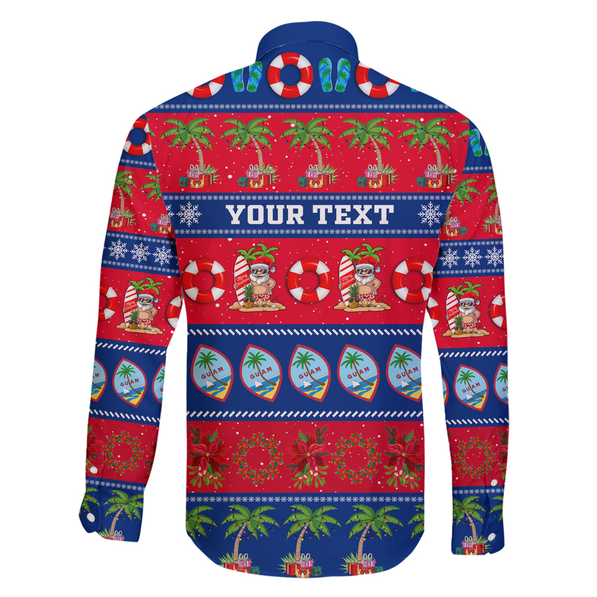 Personalised Guam Christmas Family Matching Short Sleeve Bodycon Dress and Hawaiian Shirt Felis Pasgua - Wonder Print Shop