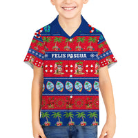 Personalised Guam Christmas Family Matching Short Sleeve Bodycon Dress and Hawaiian Shirt Felis Pasgua - Wonder Print Shop
