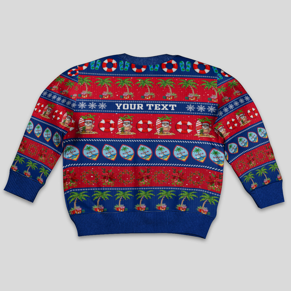 Personalised Guam Christmas Kid Ugly Christmas Sweater Felis Pasgua - Wonder Print Shop
