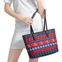 Guam Christmas Leather Tote Bag Felis Pasgua - Wonder Print Shop
