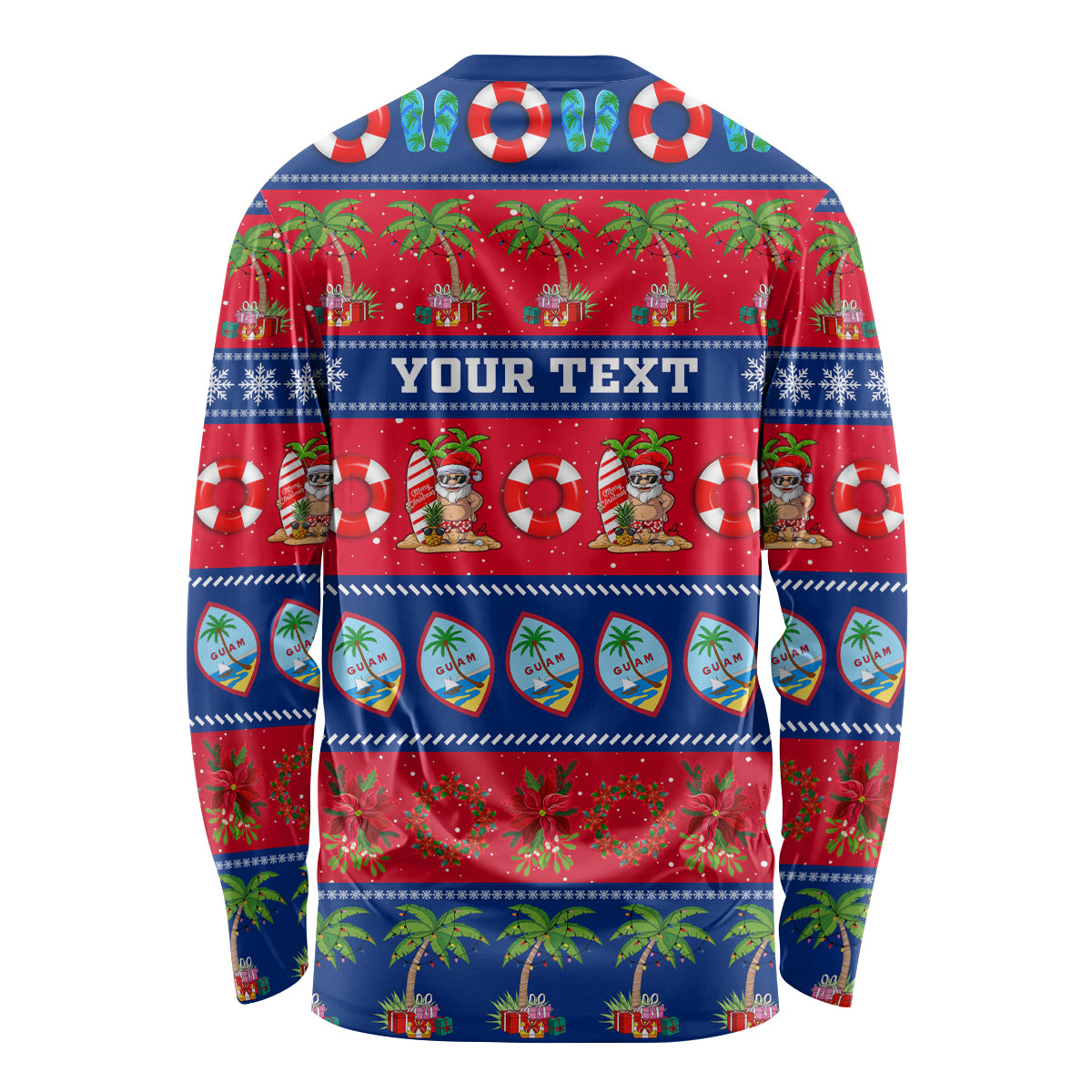 Personalised Guam Christmas Long Sleeve Shirt Felis Pasgua - Wonder Print Shop