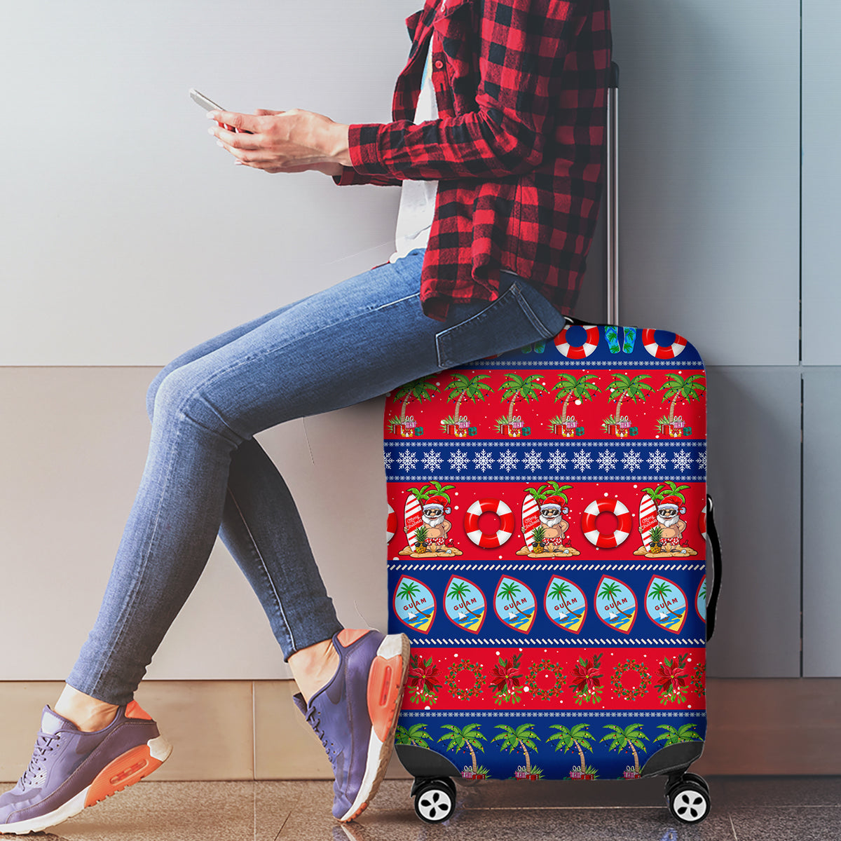 Guam Christmas Luggage Cover Felis Pasgua - Wonder Print Shop
