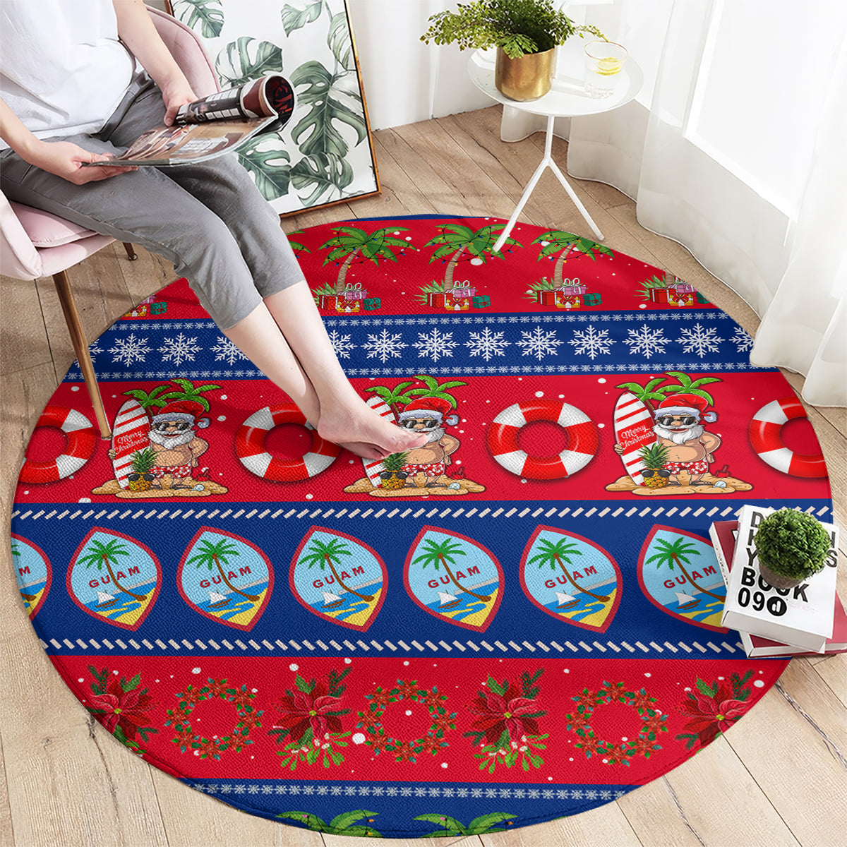 personalised-guam-christmas-round-carpet-felis-pasgua