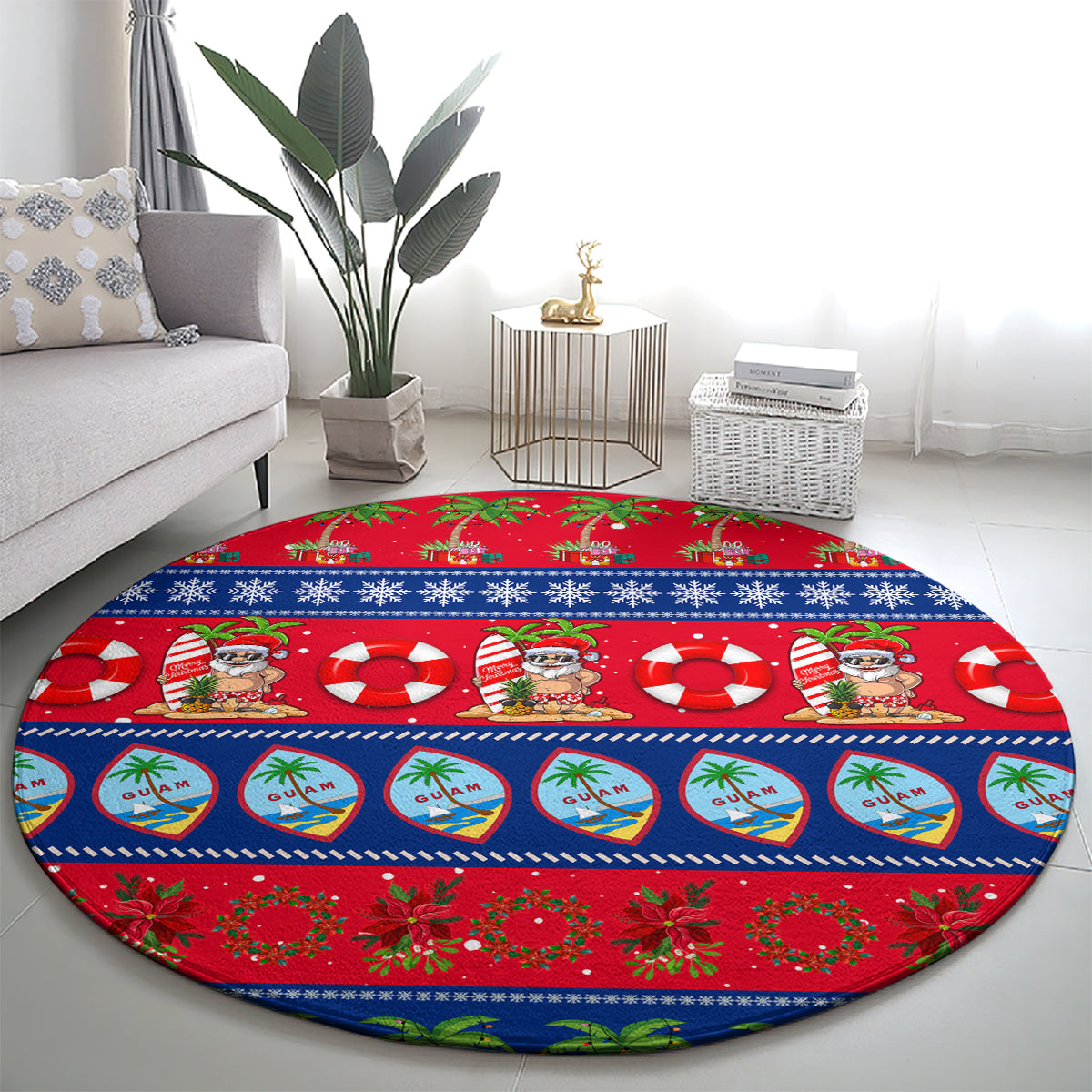 personalised-guam-christmas-round-carpet-felis-pasgua