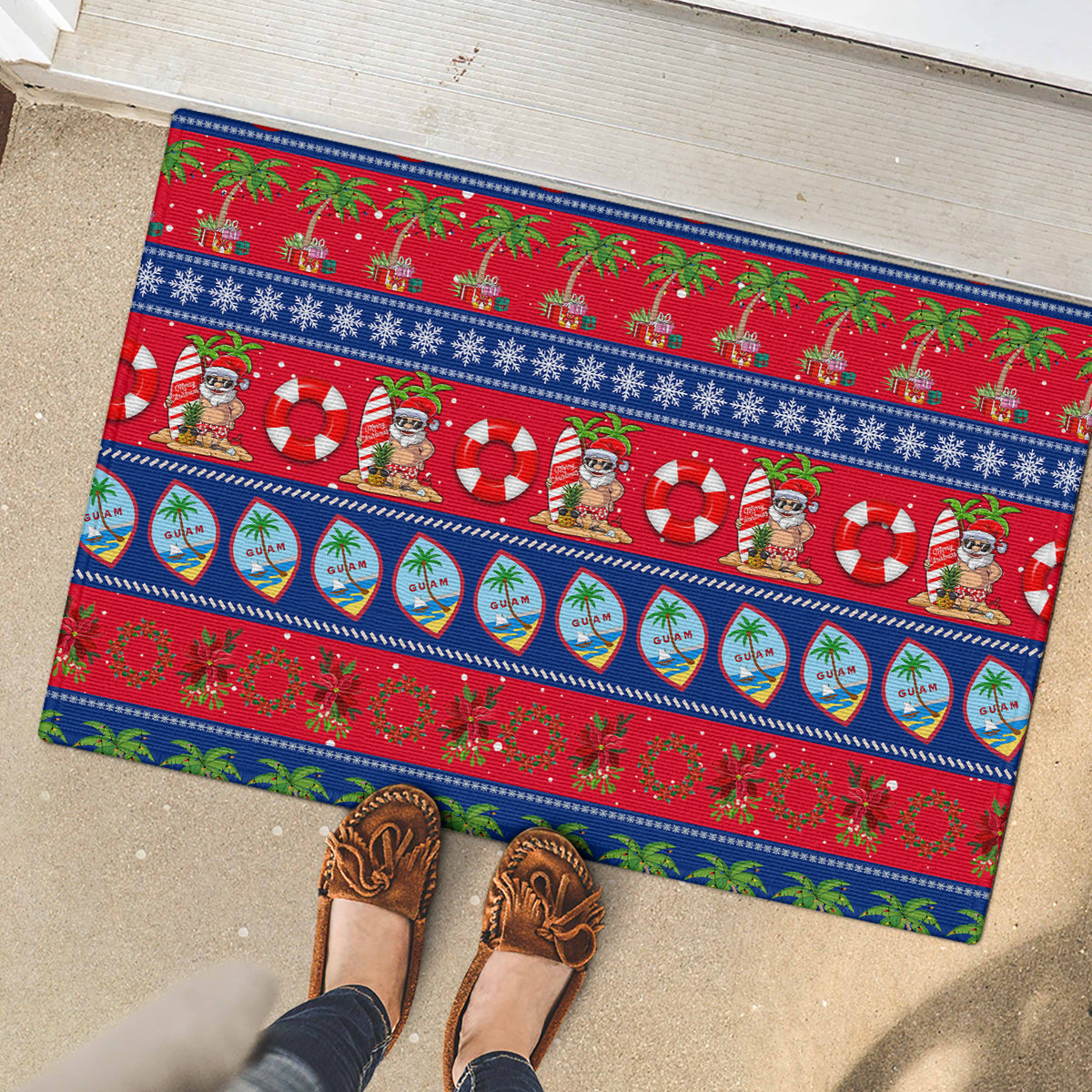 Guam Christmas Rubber Doormat Felis Pasgua - Wonder Print Shop