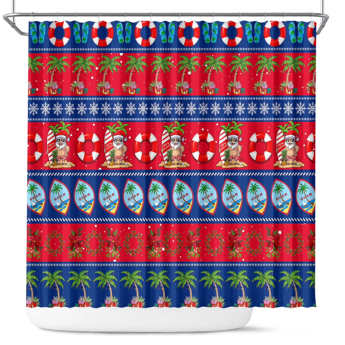 personalised-guam-christmas-shower-curtain-felis-pasgua