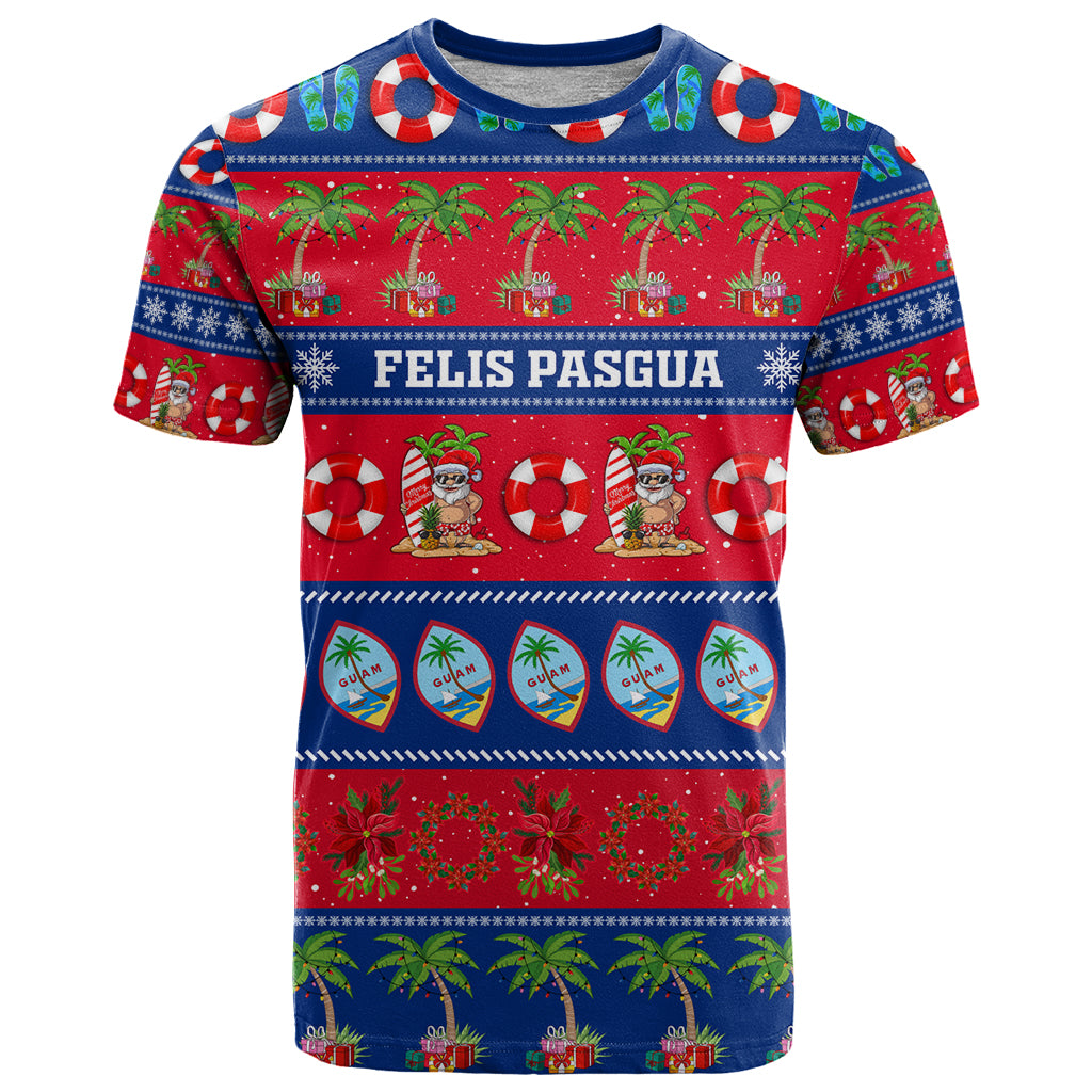 Personalised Guam Christmas T Shirt Felis Pasgua - Wonder Print Shop