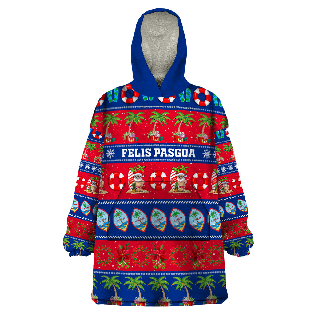 Personalised Guam Christmas Wearable Blanket Hoodie Felis Pasgua - Wonder Print Shop