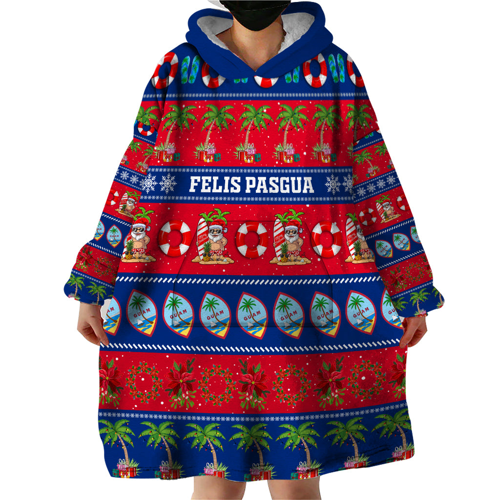 Personalised Guam Christmas Wearable Blanket Hoodie Felis Pasgua - Wonder Print Shop