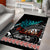 Personalised New Zealand Waka Area Rug Aotearoa Maori Silver Fern Pattern - Wonder Print Shop