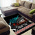 Personalised New Zealand Waka Area Rug Aotearoa Maori Silver Fern Pattern - Wonder Print Shop