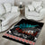 Personalised New Zealand Waka Area Rug Aotearoa Maori Silver Fern Pattern - Wonder Print Shop
