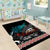 Personalised New Zealand Waka Area Rug Aotearoa Maori Silver Fern Pattern - Wonder Print Shop