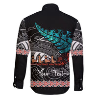 Personalised New Zealand Waka Family Matching Puletasi Dress and Hawaiian Shirt Aotearoa Maori Silver Fern Pattern - Wonder Print Shop