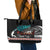 Personalised New Zealand Waka Leather Tote Bag Aotearoa Maori Silver Fern Pattern - Wonder Print Shop