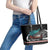 Personalised New Zealand Waka Leather Tote Bag Aotearoa Maori Silver Fern Pattern - Wonder Print Shop