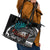 Personalised New Zealand Waka Leather Tote Bag Aotearoa Maori Silver Fern Pattern - Wonder Print Shop