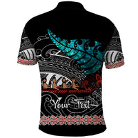 Personalised New Zealand Waka Polo Shirt Aotearoa Maori Silver Fern Pattern - Wonder Print Shop