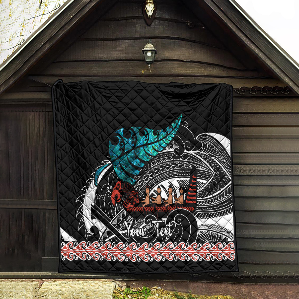 Personalised New Zealand Waka Quilt Aotearoa Maori Silver Fern Pattern - Wonder Print Shop