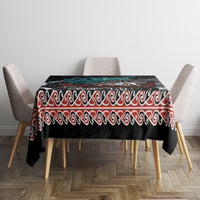 Personalised New Zealand Waka Tablecloth Aotearoa Maori Silver Fern Pattern - Wonder Print Shop