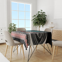 Personalised New Zealand Waka Tablecloth Aotearoa Maori Silver Fern Pattern - Wonder Print Shop