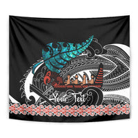 Personalised New Zealand Waka Tapestry Aotearoa Maori Silver Fern Pattern - Wonder Print Shop