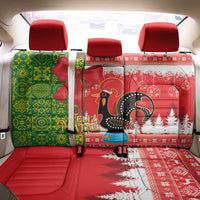 Portugal Christmas Back Car Seat Cover Barcelos Rooster Mix Azulejo Pattern - Feliz Natal - Wonder Print Shop