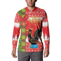 Portugal Christmas Button Sweatshirt Barcelos Rooster Mix Azulejo Pattern - Feliz Natal - Wonder Print Shop