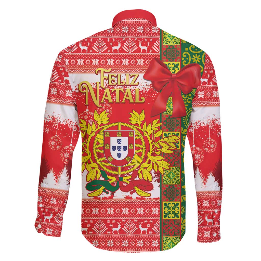 Portugal Christmas Family Matching Long Sleeve Bodycon Dress and Hawaiian Shirt Barcelos Rooster Mix Azulejo Pattern - Feliz Natal - Wonder Print Shop