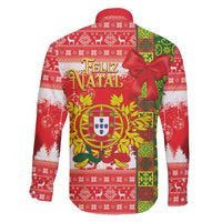 Portugal Christmas Family Matching Long Sleeve Bodycon Dress and Hawaiian Shirt Barcelos Rooster Mix Azulejo Pattern - Feliz Natal - Wonder Print Shop